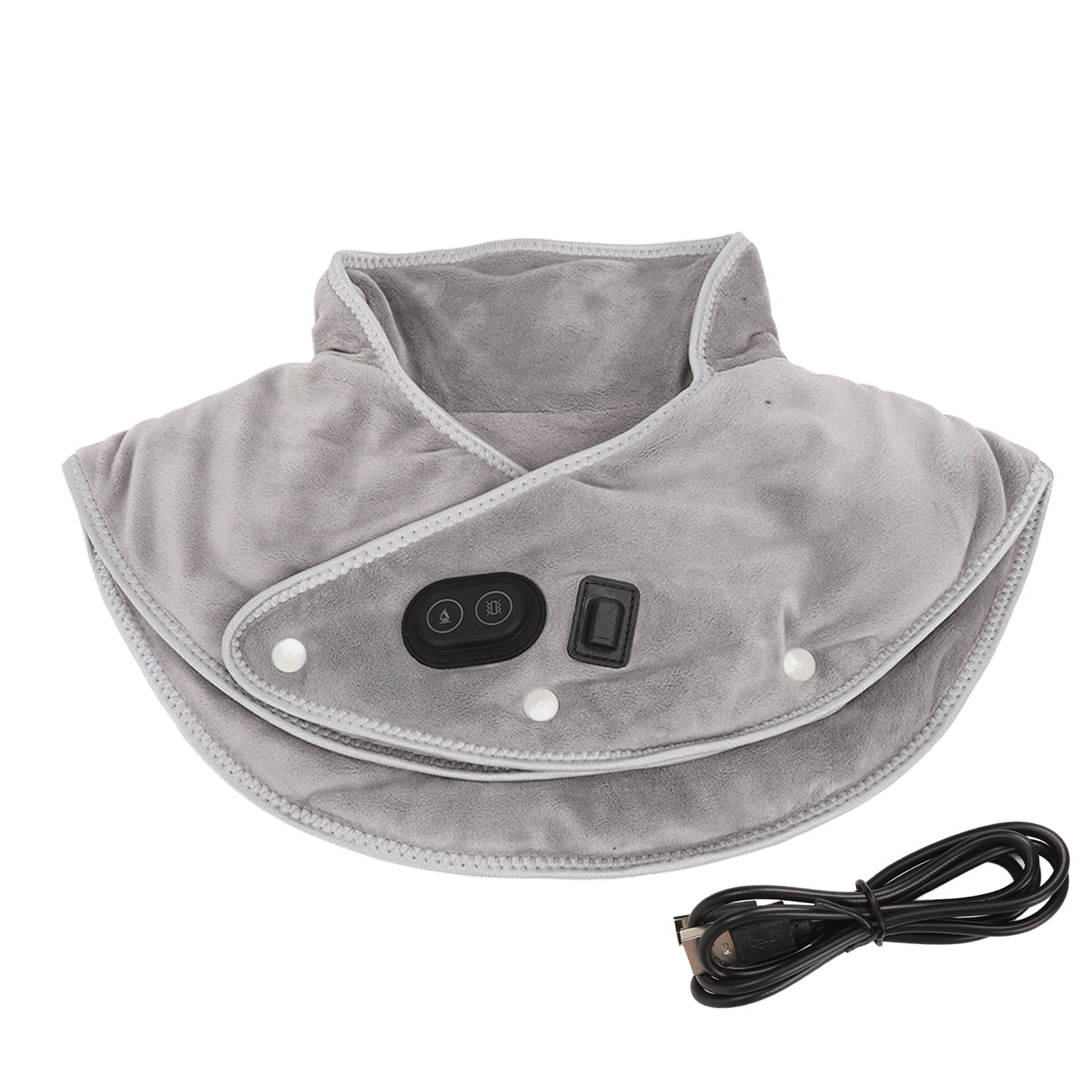 Heating Pad for Neck Shoulders,Grey 3 Level Temperature Adjustment Massage Mode Sable Fabric Electric Heated Neck Wrap