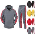 thumbnail image 1 of cllios Men's Tracksuit 2 Piece Set Color Block Hoodie Sweatsuits Drawstring Jogging Suits Sweatsuit Set Sports Jogging Suit Set with Pockets, 1 of 3