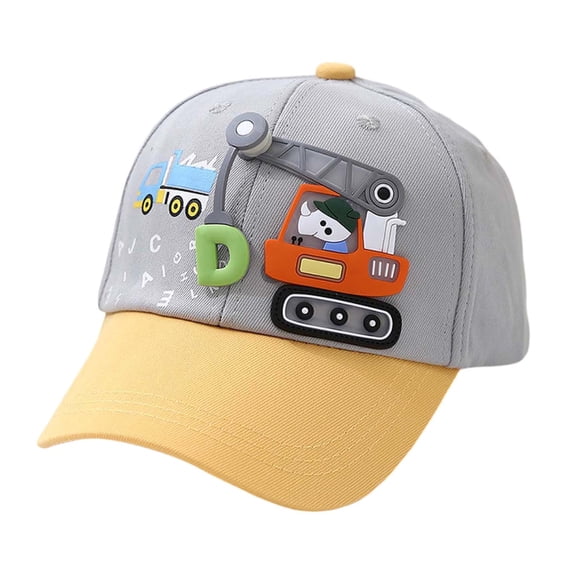 Aocisk Kids Unisex Baseball Cap with Leather Emblem Adjustable Backstrap for Toddler Outdoor Daily Wear Grey One Size