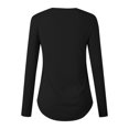 thumbnail image 4 of Women‘s Solid Color Long Sleeve Printed Top Pink M, 4 of 4