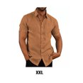 thumbnail image 5 of pitrice Chemise Homme à Simple Boutonnage Été Boutonnée Col Rabattu Polyester Mode Vêtements Cadeau d'Anniversaire Marron TTG 1Set, 5 of 5
