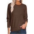 thumbnail image 1 of Women's Pocket Sweater 2025 - Lightweight Knit | Oversized Crewneck Pullover, 1 of 9