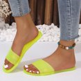 thumbnail image 2 of Womens Slide Sandals Flat Jelly Transparent Multicoloured Colorful Open Toe Non Slip Lightweight Breathable Indoor Outdoor Beach Slippers Yellow, 2 of 8