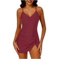 thumbnail image 1 of Women's One Piece Swimsuit, Tummy Control Bathing Suit with Removable Pads, Modest Coverage Athletic Swimwear for Beach, Pool, Vacation, 1 of 4