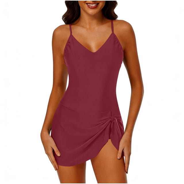 Women's One Piece Swimsuit, Tummy Control Bathing Suit with Removable Pads, Modest Coverage Athletic Swimwear for Beach, Pool, Vacation
