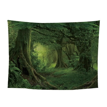 veasfak Décoration Murale Tapisserie Mur Suspendu Couvre-Lit Jeter Couverture Motif Forêt a