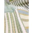 thumbnail image 3 of Cozy Line Home Fashions Vert Terre de Sienne Jaune Bleu à Carreaux Rayé Patchwork 100 % Coton, Couvre-Lit Réversible, Jeté de Lit, Courtepointe Be, 3 of 5