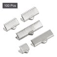 thumbnail image 3 of Unique Bargains 100Pack Ribbon Crimp Clamp Ends, 8/10/13/20/25mm Bookmark Pinch Clasps Silver, 3 of 7
