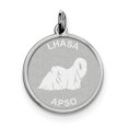 thumbnail image 1 of Charm Disque Lhassa Apso en Argent Sterling Rhodié QC2693 (26mm x 19mm), 1 of 2