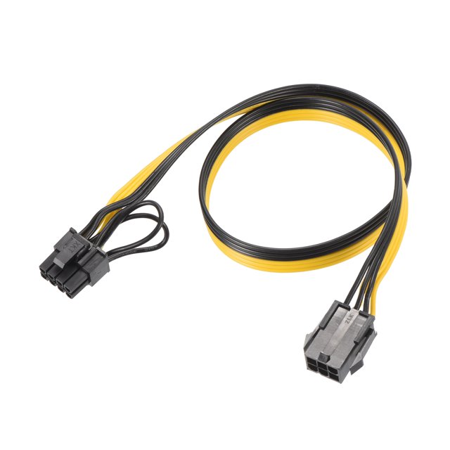 Unique Bargains PCIe Cable 6 Pin Female to 8 Pin (62) Male PCI Express Power Adapter Cable GPU Power Supply Cable 520mm
