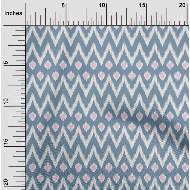 oneOone Georgette Viscose Fabric Chevron Ikat Print Sewing Fabric BTY 42 Inch Wide