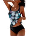 thumbnail image 1 of Xdegoge Plus Size Clearance Two Piece Women's Swimsuit Tankini Printed Tummy Control Bathing Suits Full Coverage Swim Suits with Shorts Bathing Suits Set Plus Size 2 Piece Tankinis Swimwear, 1 of 5