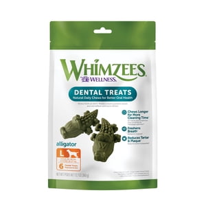 WHIMZEES WHZ307 Natural Grain Free Dental Dog Treats, Alligator, Bag of 6 Large