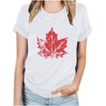 thumbnail image 1 of TopLLC Tenues du 4 Juillet pour Femmes Hauts d'Été pour Femmes, Hauts d'Été pour Femmes T-Shirt Basique à Manches Courtes Décontracté pour Femmes Imprimé Feuille d'Érable Fête du Canada Col Rond T-Shirt, 1 of 3