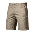 thumbnail image 1 of Yuzhih Summer Shorts for Men Slim Stretch Twill Flat Front Shorts Basic Solid Color Lounge Shorts with Pockets, 1 of 7