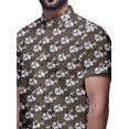 thumbnail image 4 of BESTMAN Short Sleeve Mandarin Collar Shirts For Men Cotton Button Down Shirt, 4 of 5