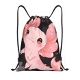 thumbnail image 1 of Xecao Cute Axolotl Sakura Blossoms A Pattern Sports Drawstring Backpack - String Swim Gym Bag with Wet Proof Pocket for Women&Men-Small, 1 of 6