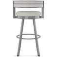 thumbnail image 4 of Amisco Browser 30 in. Swivel Bar Stool - Light Grey Polyester / Glossy Grey Metal, 4 of 9