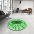 thumbnail image 4 of Ahgly Company Machine Washable Indoor Square Transitional Green Area Rugs, 6' Square, 4 of 7