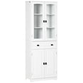 thumbnail image 1 of HOMCOM 63" Kitchen Pantry Storage Cabinet w/Adjustable Shelves Glass Door, 1 of 9