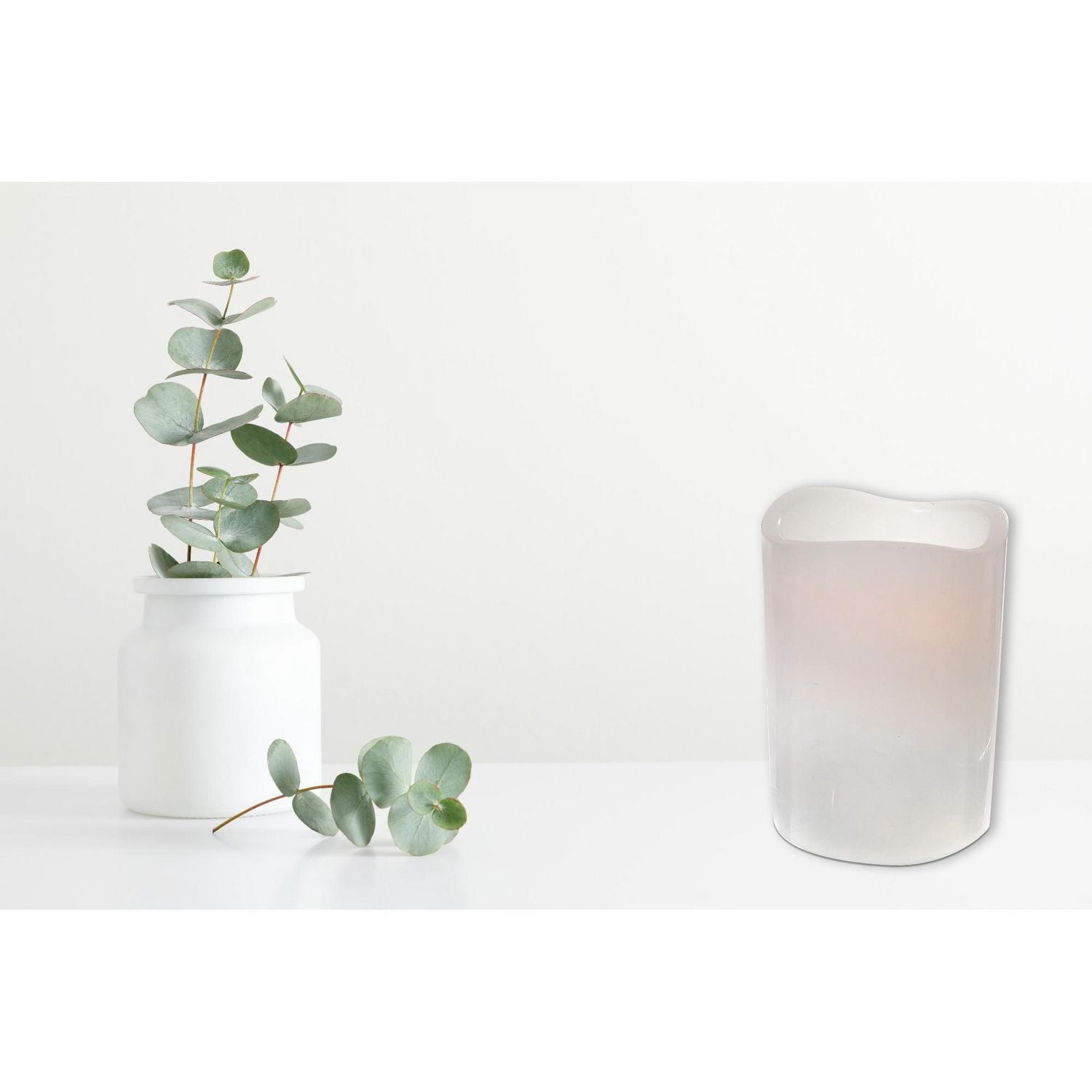 Bougie Blanche À L'Onde Led Avec Minuterie 4X8 "- Ensemble De 2