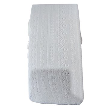 Collants en Coton Tricoté Exquis Respirants Automne Hiver Ajourés Rayés Bas Automne Hiver Collants Femme Bonne Élasticité Blanc