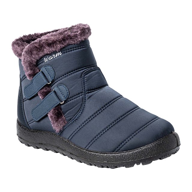 CEHVOM Women Winter Solid Color Keep Warm Ankle Shoes Plus Velvet Boot Flat Snow Boots