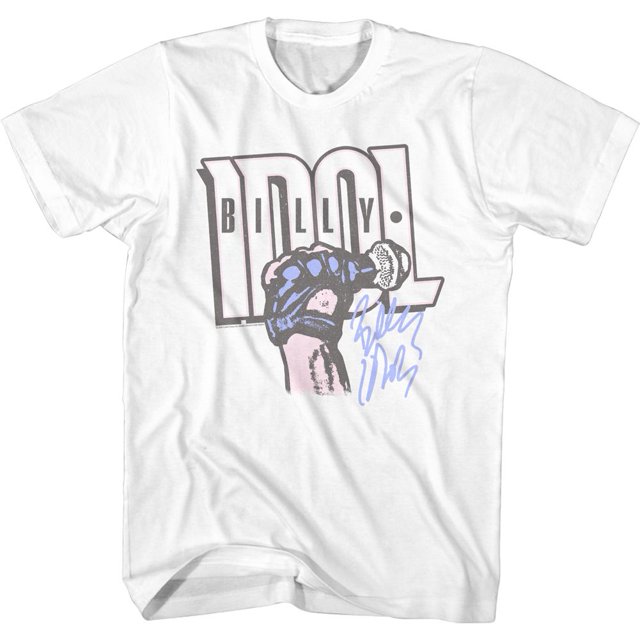 T-Shirt Blanc pour Adulte Billy Idol Idol Fist