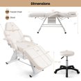 thumbnail image 3 of Costway 72" Massage Bed with Hydraulic Stool Adjustable Backrest & Legrest Storage Boxes White, 3 of 3