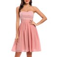 thumbnail image 5 of EGNMCR Robes de Soirée pour Femmes, Robes Formelles pour Femmes, Robes de Cocktail pour Femmes Robe d'Été pour Femmes à Épaules Dénudées Col en V Vintage Unie Robe de Fête Robe pour Femmes, 5 of 5