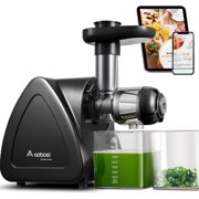 Juicer Machine, Aobosi Slow Masticating Juicer, Cold Press Juicer Machines with Reverse Function, Quiet Motor, High Juice Yield with Juice Jug & Brush for Cleaning, Black