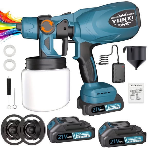 Cordless Rechargeable Spray Gun, 16.91oz Paint Sprayer with Adjustable Nozzles & Multi Spray Modes, Ergonomic Handheld Tool for Wall, Wood, Car, Deck & Furniture, Home Decor & Mother's Day Gift