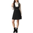 thumbnail image 1 of INSPIRE CHIC Robe Chasuble pour Femme Ligne A à Double Boutonnage Salopettes Bretelles L Noir, 1 of 6
