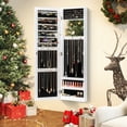 thumbnail image 2 of Topbuy Wall Mounted Jewelry Cabinet with Mirror and Storage Racks, White, 2 of 9