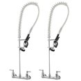 thumbnail image 1 of Aquaterior Lot de 2 Pulvérisateurs Muraux 41 Pouces pour Cuisine Commerciale Pré-Rinçage Robinet Pivotant Rétractable pour Évier 2/3 Compartiments, 1 of 9