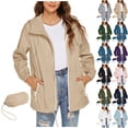 thumbnail image 1 of Sentmoon Lightweight Rain Jacket Men with Hood Long Sleeve Womens Raincoat Solid Color Breathable Waterproof with zipper Ponchos Adult with Pockets for Running Backpacking Travel L, 1 of 8