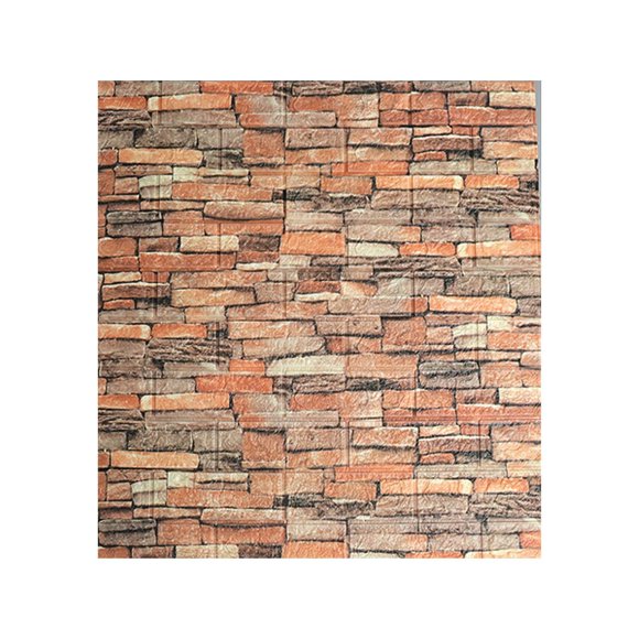 Self Adhesive Wear Resistant Floor Sticker – 70x77cm Glitter Mosaic Tile Wall Sticker, Retro Red Brick Pattern, Home Kitchen Renovation Wall Sticker, DIY Adhesive Tile Wall Sticker