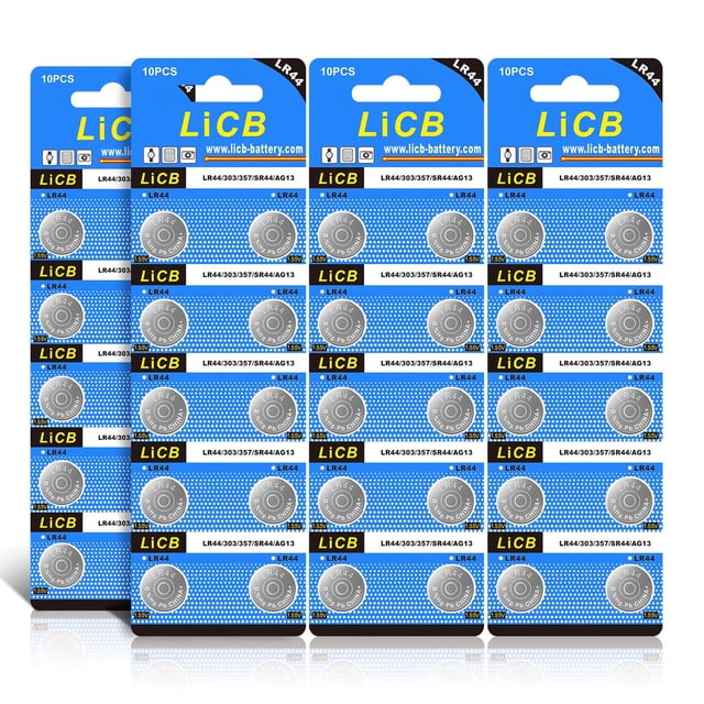 LiCB LR44 AG13 357 SR44 Battery 1.5V Alkaline Button Batteries (40 Pack)