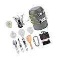 thumbnail image 1 of Kit de Cuisine de Camping 11 Pcs avec Réchauds à Pot Mousqueton Ensemble de Sac à Dos en Alliage Couleur_a, 1 of 8