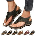 thumbnail image 2 of Kcodviy Ergonomic Design Wedge Toe Womens Sandals Post Sandals Mitigate Foot Flat Sandals for Women Fatigue Comfortable and Functional Summer Sandals for Women Shoes, 2 of 7