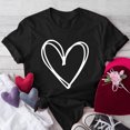 thumbnail image 2 of Plebaso T-Shirts pour Femmes à Imprimé Cœur, Col Rond, Coupe Ample, T-Shirts Décontractés à Manches Courtes, T-Shirts Graphiques pour Femmes, 2 of 4