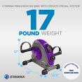 thumbnail image 4 of Stamina Mini Exercise Bike with Smooth Pedal System, Purple, 4 of 12