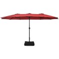 thumbnail image 1 of Patiojoy Parasol de Patio Double Face de 15 Pieds avec Base, Parasol de Marché Extra-Grand pour l'Extérieur, Vin, 1 of 1