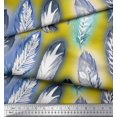 thumbnail image 2 of Soimoi Moss Georgette Fabric Leaves & Feather Decor Fabric Printed Yard 42 Inch Wide, 2 of 3