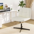 thumbnail image 4 of Costway Chaise Croisée Chaise de Bureau Jambes Croisées avec Siège Surdimensionné en U Sans Roulettes Beige, 4 of 10