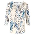 thumbnail image 5 of Pompotops T-shirt Ample Imprimé Mode Femme Manches 3/4 Mi-Longueur Col Rond Décontracté en Liquidation, 5 of 5