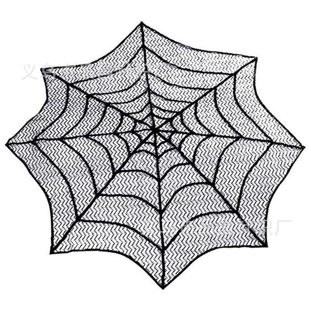 Amdohai Nappe d'Halloween Ronde en Dentelle Toile d'Araignée Toile d'Araignée 30 Pouces