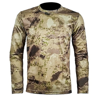 Men's Lightweight, Breathable and Com for table Camouflage Quick Drying Long Sleeve Crew Neck