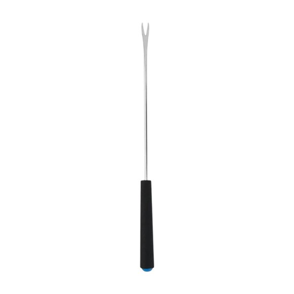 Stainless Steel Heat Resistant Handle BBQ Fork, 9.45 Inch Long Prong Grilling Fork for Meat, Marshmallows, Dessert, Fruit, Hot Pot, Blue