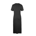 thumbnail image 3 of PEZHADA Longue Robe pour Femmes Été Robe Décontractée pour Femmes à Col Rond Couleur Unie Longue Robe à Manches Courtes Robe à Col Rond à Manches Longues Longue Robe à Manches Longues Longue Robe pour Femmes, 3 of 7